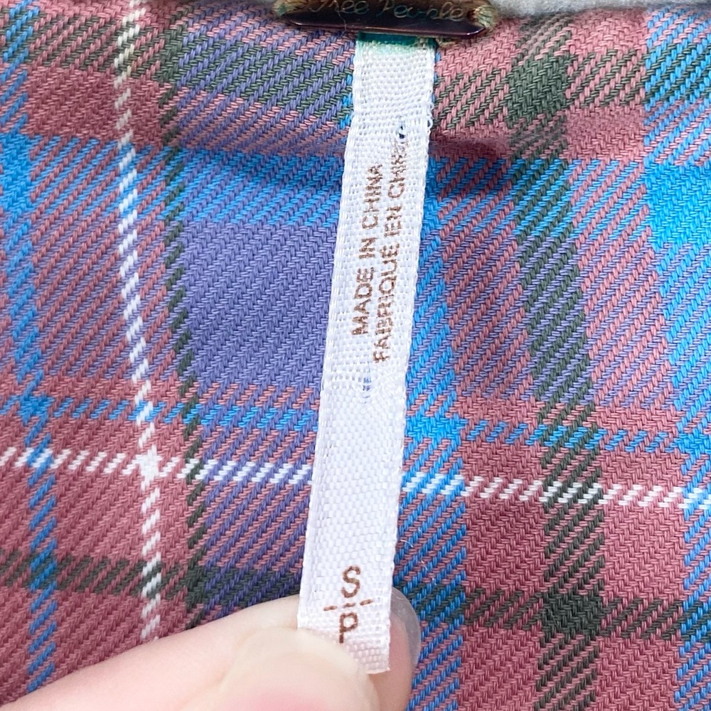 Free People Plaid Lined Sherpa Trucker Jacket Small - Picture 6 of 9